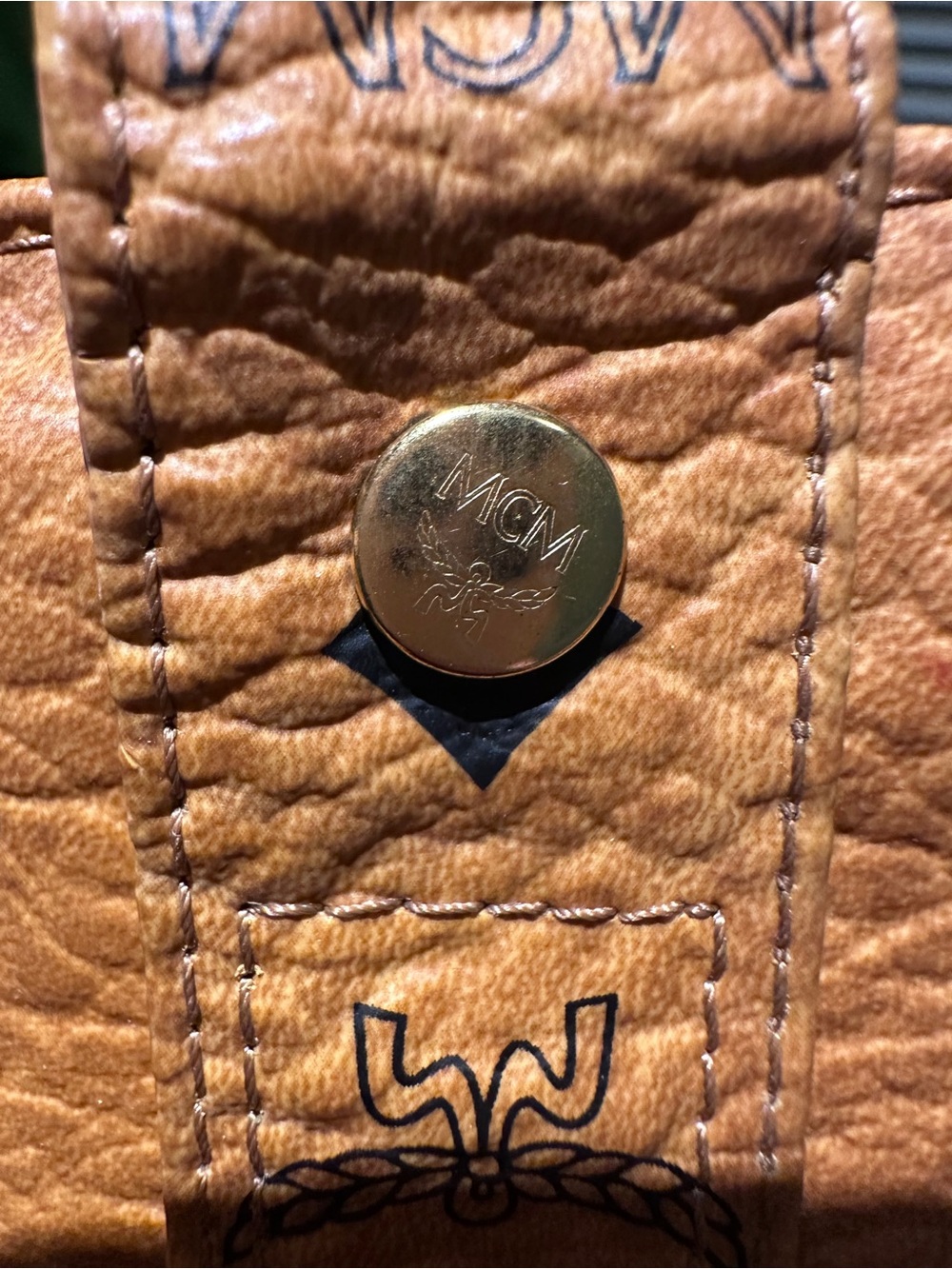 MCM Cognac Monogram Shoulder Bag - Picture 6 of 13